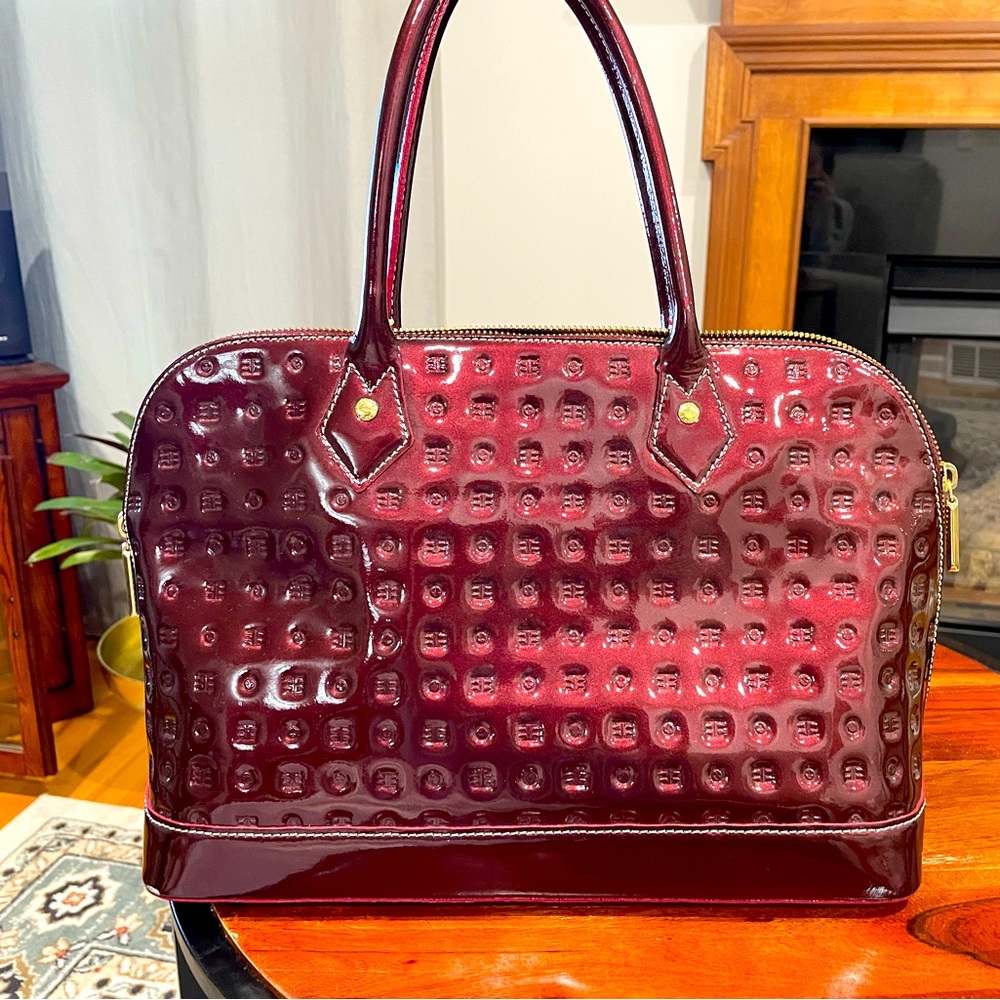Arcadia patent leather handbag